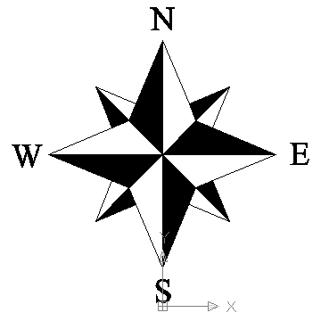 360x360 Autocad Drawing North Arrow Compass Rose For Blueprint Dwg Dxf