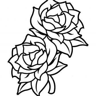 336x336 Black And White Drawing Of A Rose Flowers Tattoo Step Pencil Skull