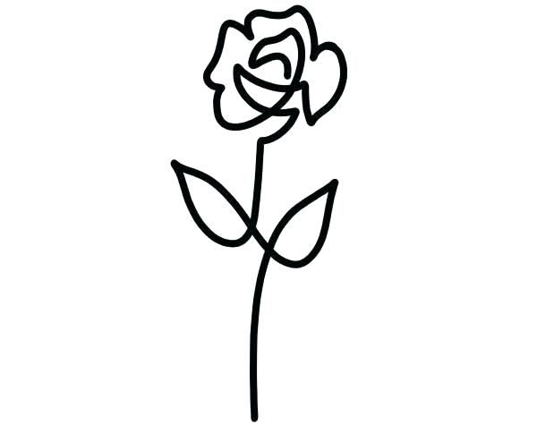 600x475 Simple Rose Outline Flower Drawing Outline Three Flowers On Branch