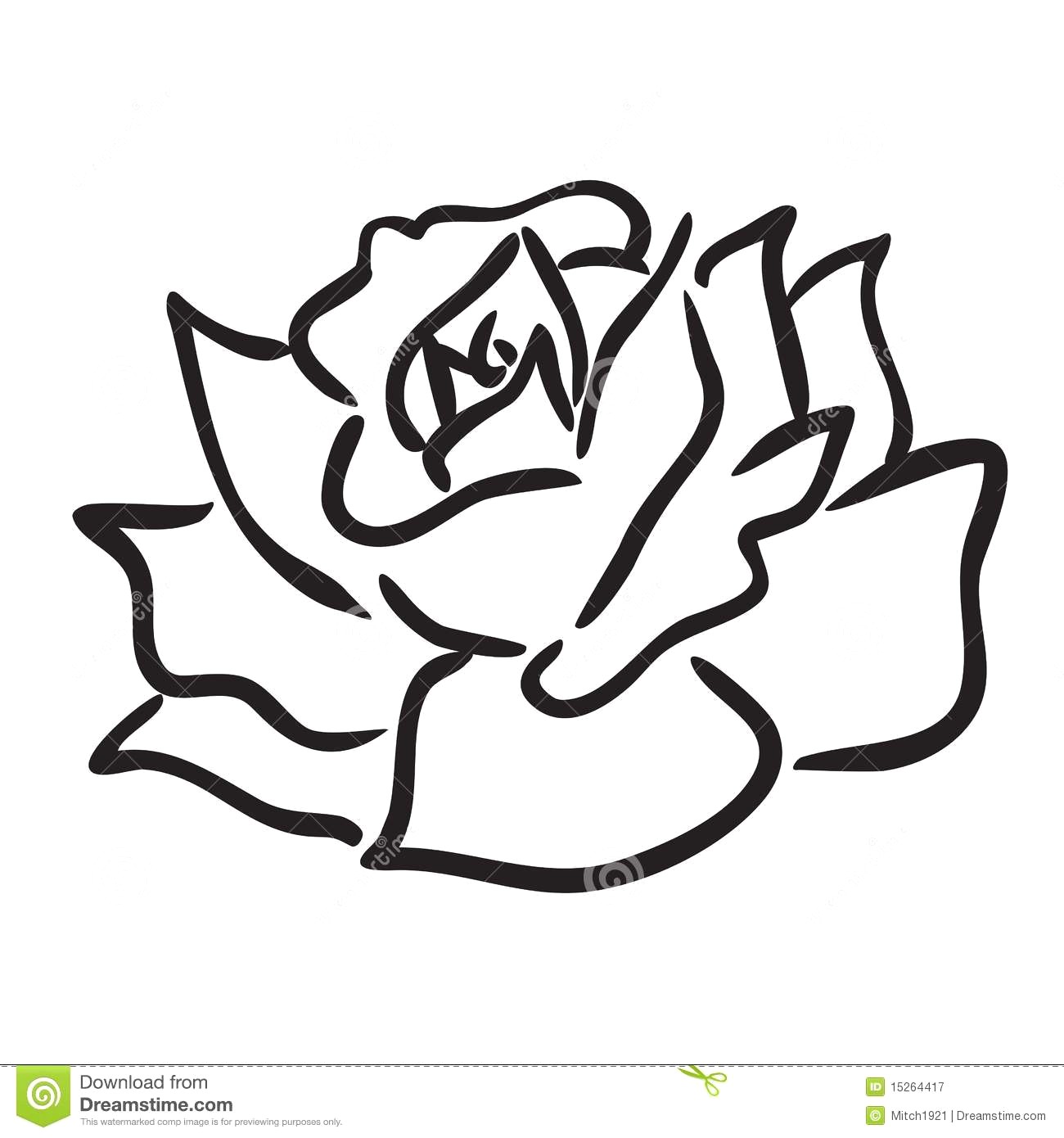 1300x1390 Simple Rose Flower Drawing