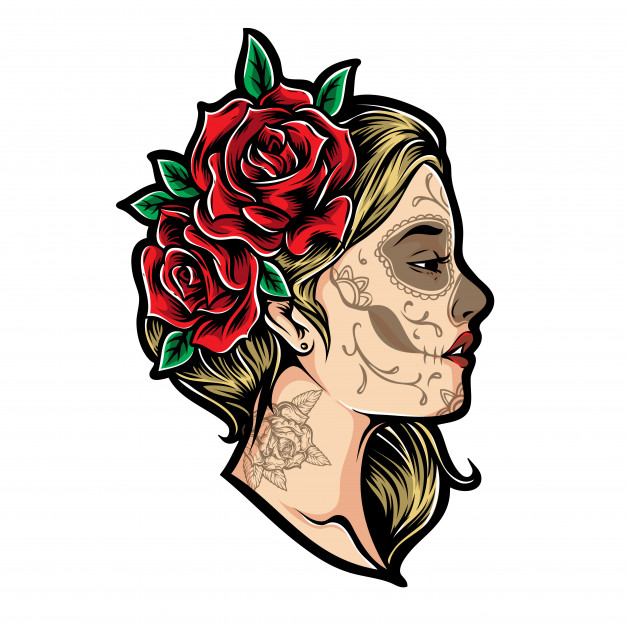 626x626 Girl Roses Vector Vector Premium Download