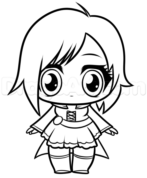 595x718 Step How To Draw Chibi Ruby Rose From Rwby
