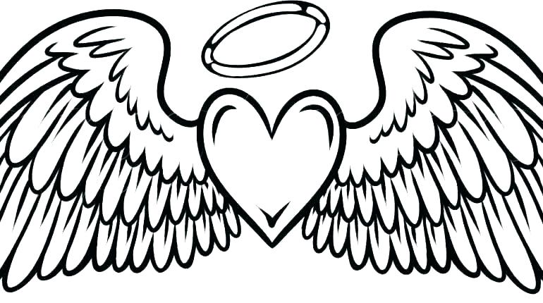 770x430 Coloring Pages Hearts And Roses Heart With Wings Coloring Pages