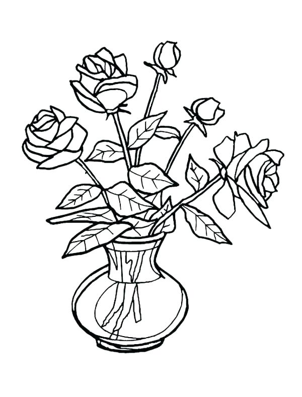 600x789 Flowers In A Vase Drawing Zupa
