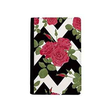 355x355 Red Rose Drawing Art Plant Passport Holder Travel Wallet Cover