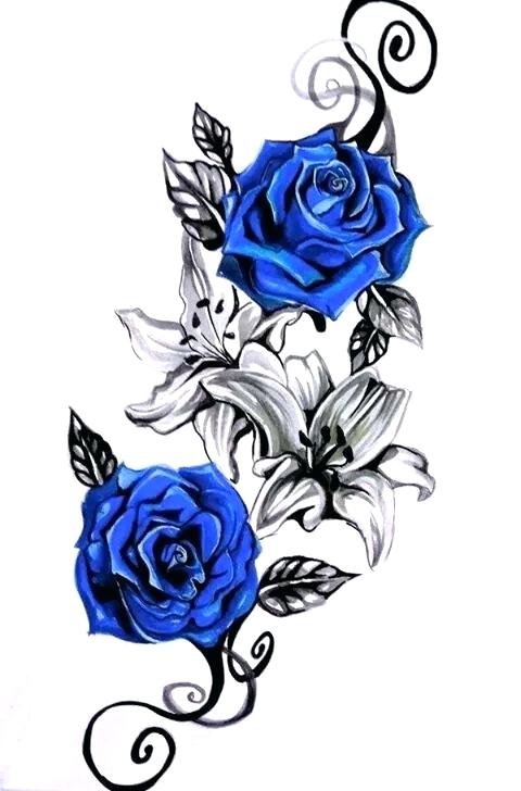 480x728 blue rose drawing blue roses more all blue rose tattoo designs
