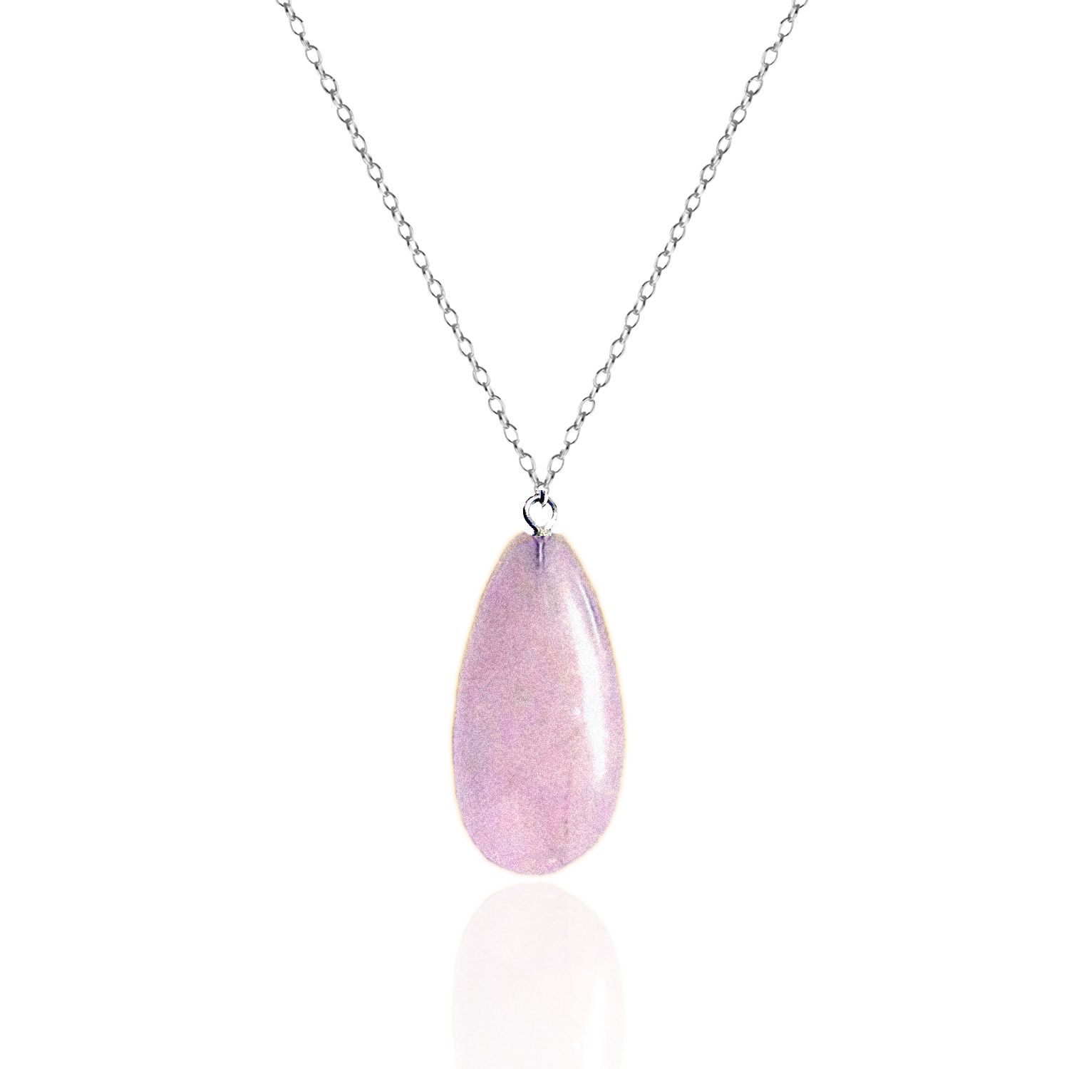 1500x1500 Rose Quartz Teardrop On Inch Sterling Silver Necklace