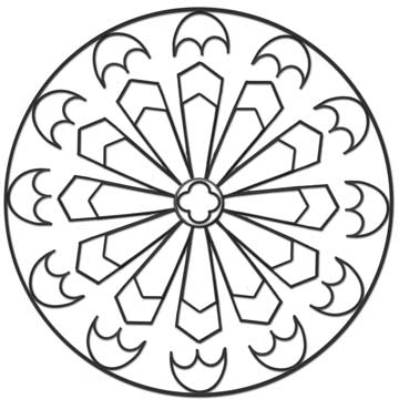 360x360 Rose Window Outline
