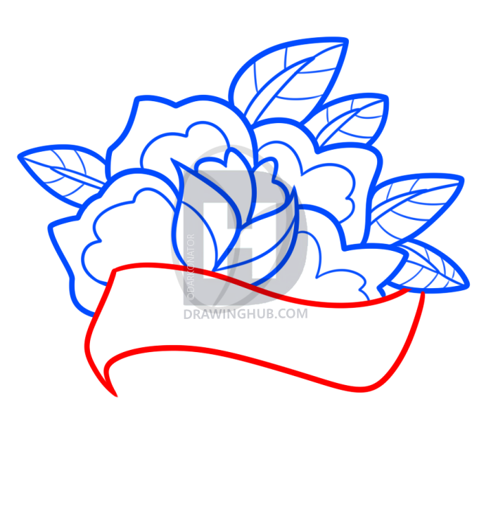 708x720 How To Draw A Vintage Rose, Step