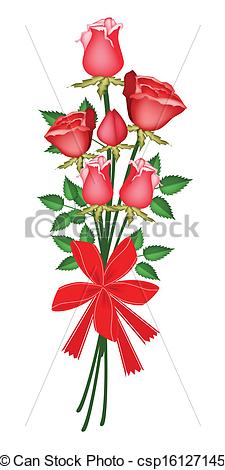 225x470 Lovely Red Rose Bouquet With Red Ribbon Symbol Of Love And Luxury