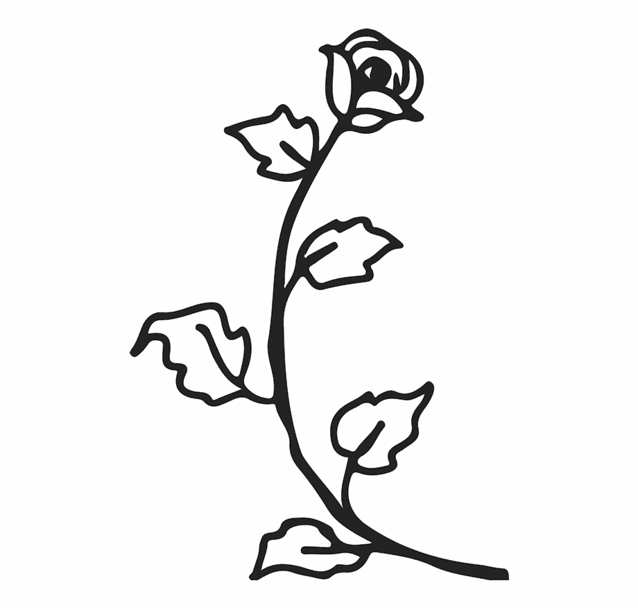 Rose With Stem Drawing | Free download on ClipArtMag