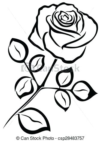 337x470 Simple Rose Outline Rose Outline Google Search Simple Rose Stem