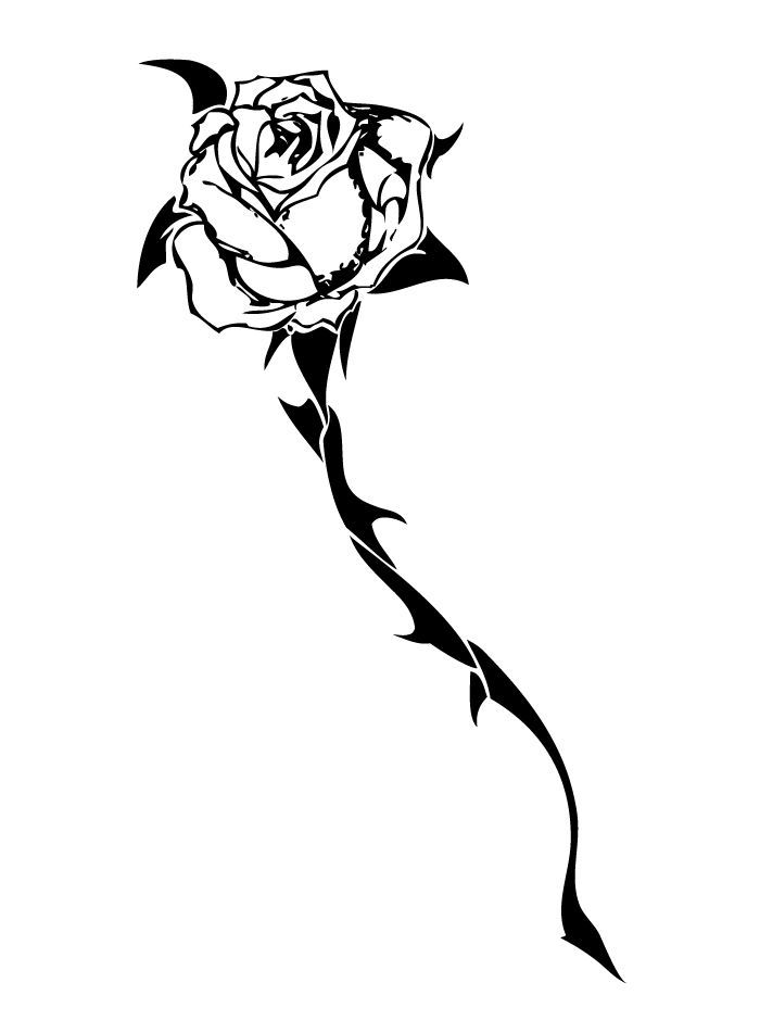 Rose With Thorns Drawing | Free download on ClipArtMag