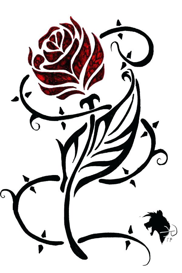 Rose With Thorns Drawing | Free download on ClipArtMag