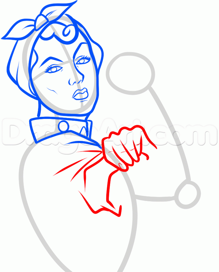 720x892 How To Draw Rosie The Riveter So You Can Doodle Her All Over Your