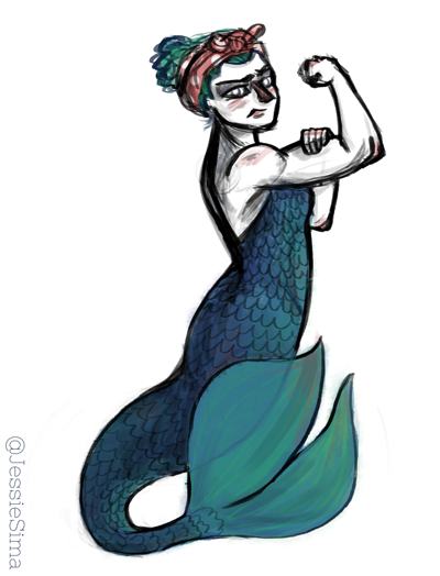 400x524 Sketches Junk Rosie The Riveter Mermaid Edition
