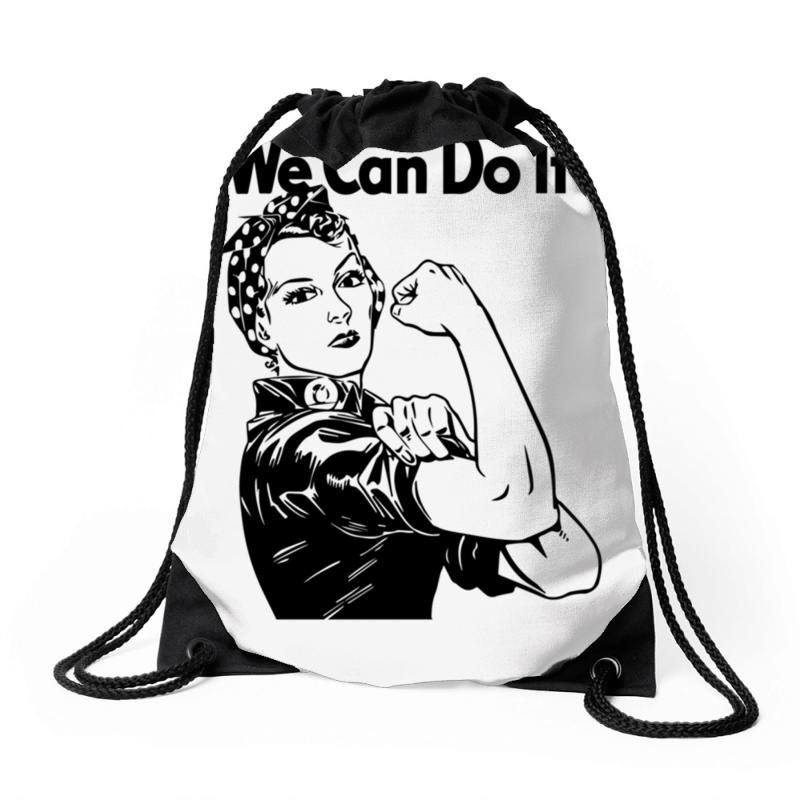 800x800 Custom We Can Do It Rosie The Riveter Drawstring Bags