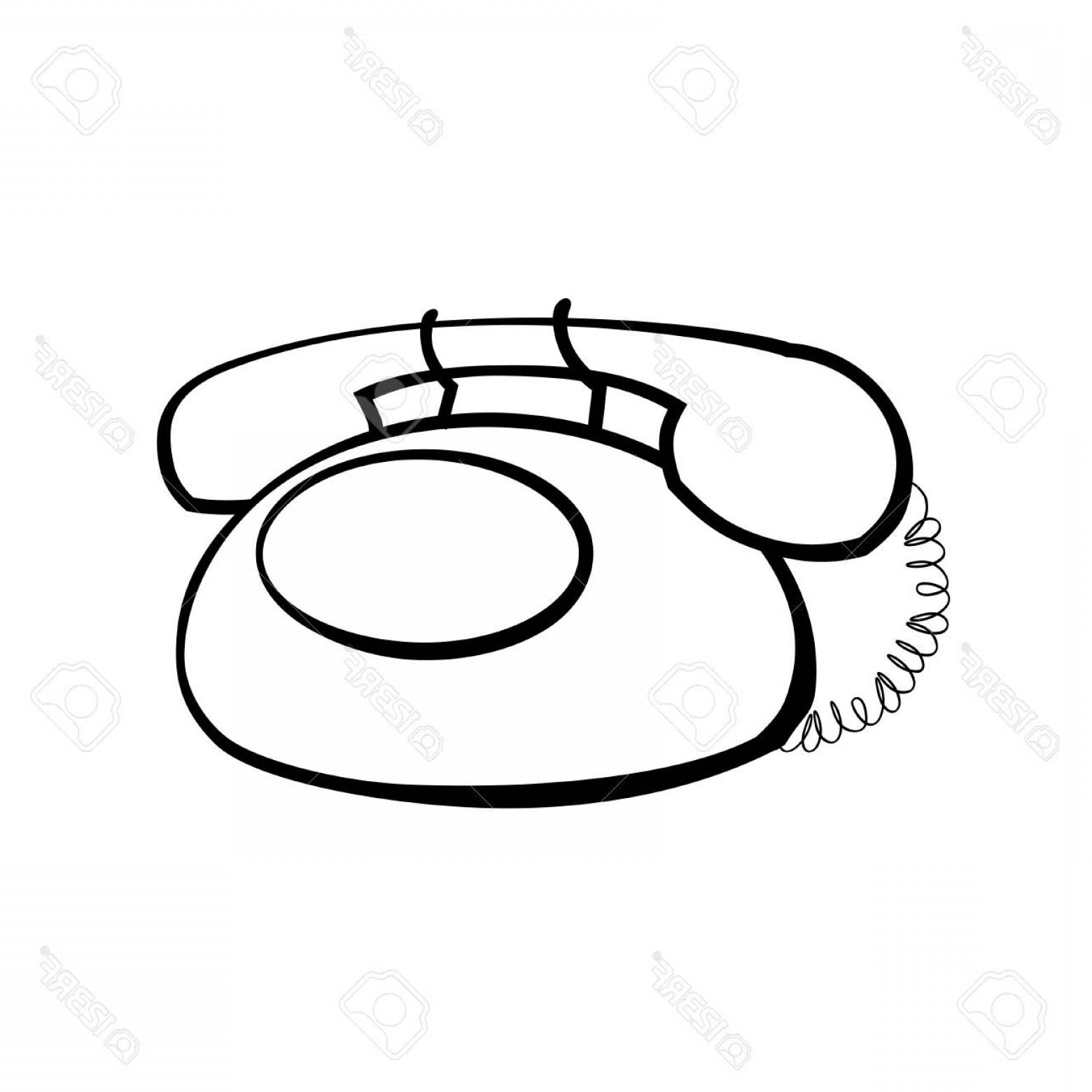 1560x1560 Photovintage Rotary Phone Vector Linear Icon Black And White