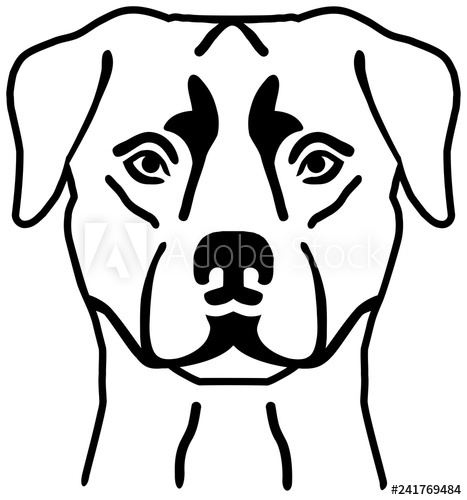467x500 Rottweiler Head Silhouette Black