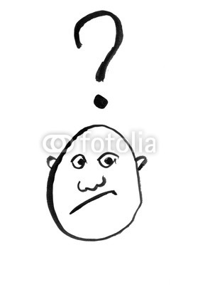 279x400 Black Brush And Ink Artistic Rough Hand Drawing Of Confused Man