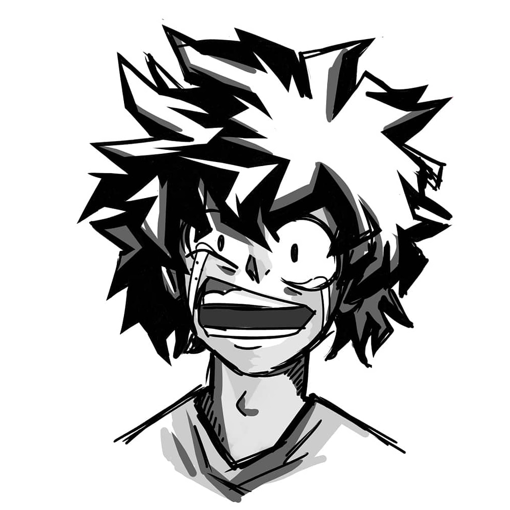 1004x1004 drew a very pissed off izuku, started as a rough practice sketch