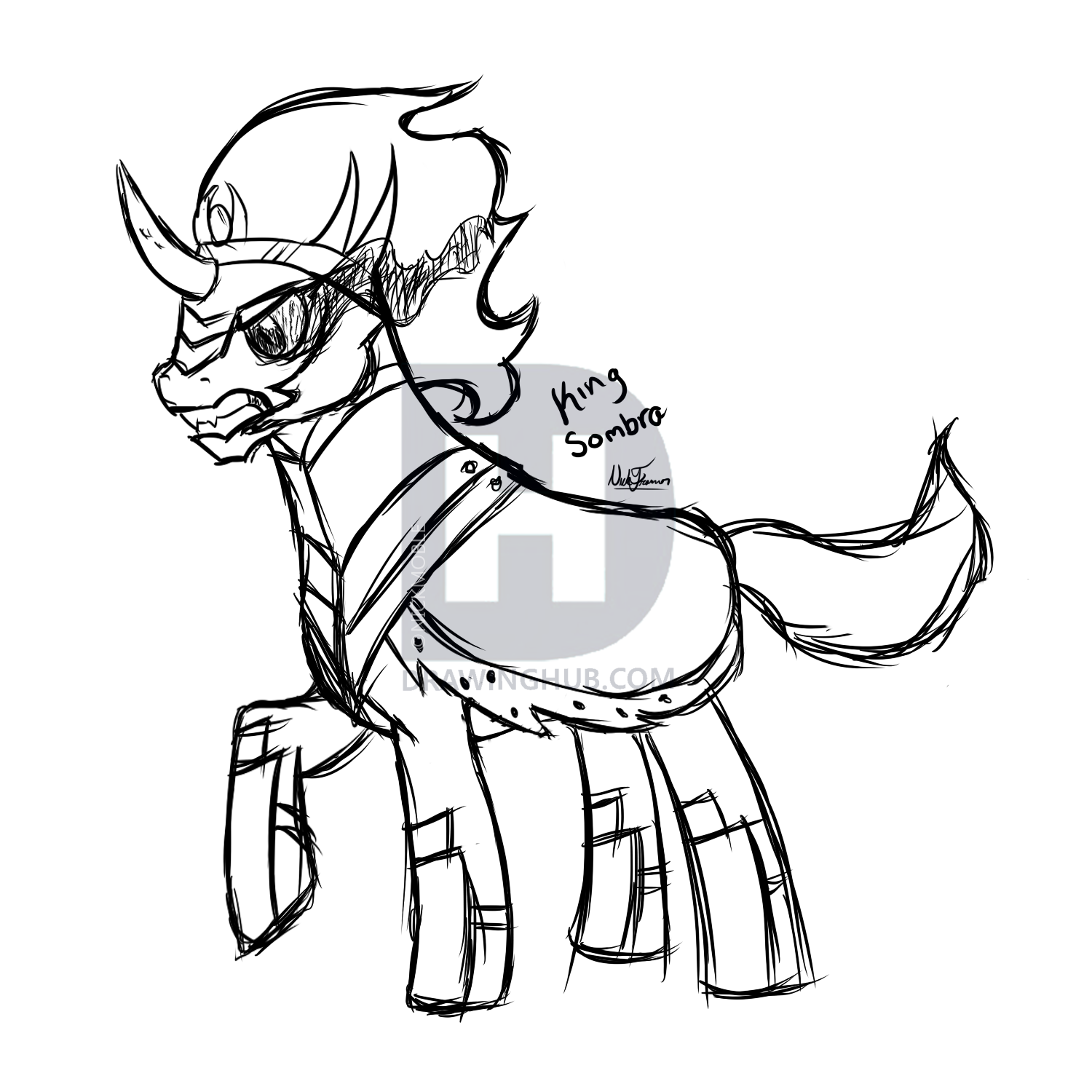 1500x1500 King Sombra Rough Sketch Drawing