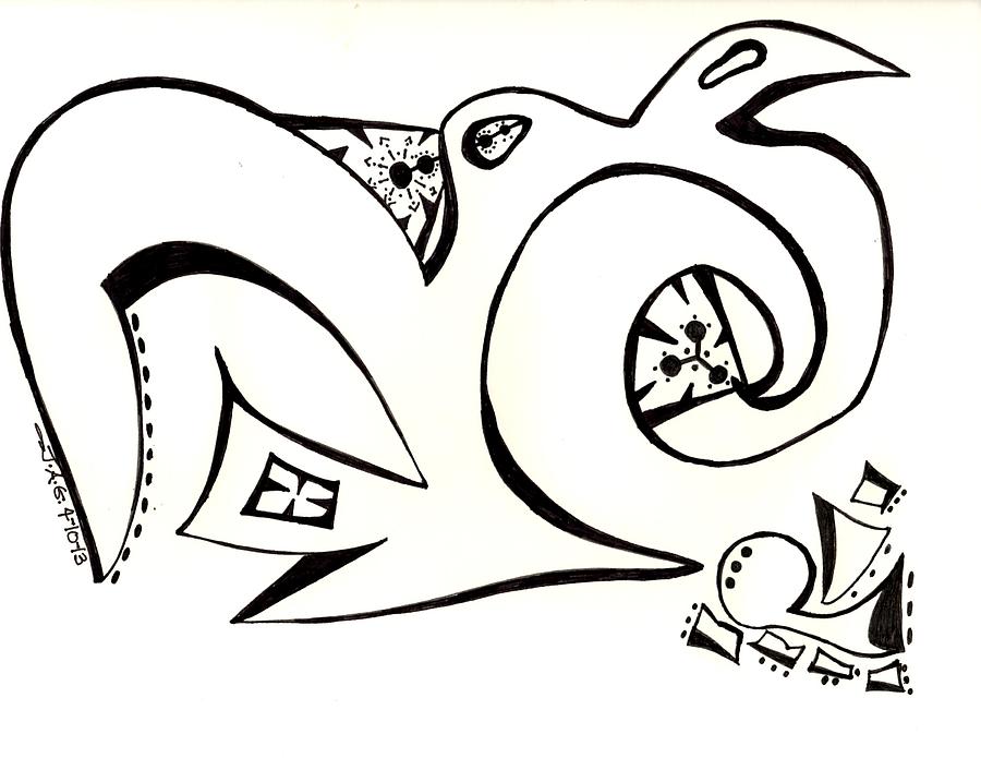 900x695 Rough Seas Drawing