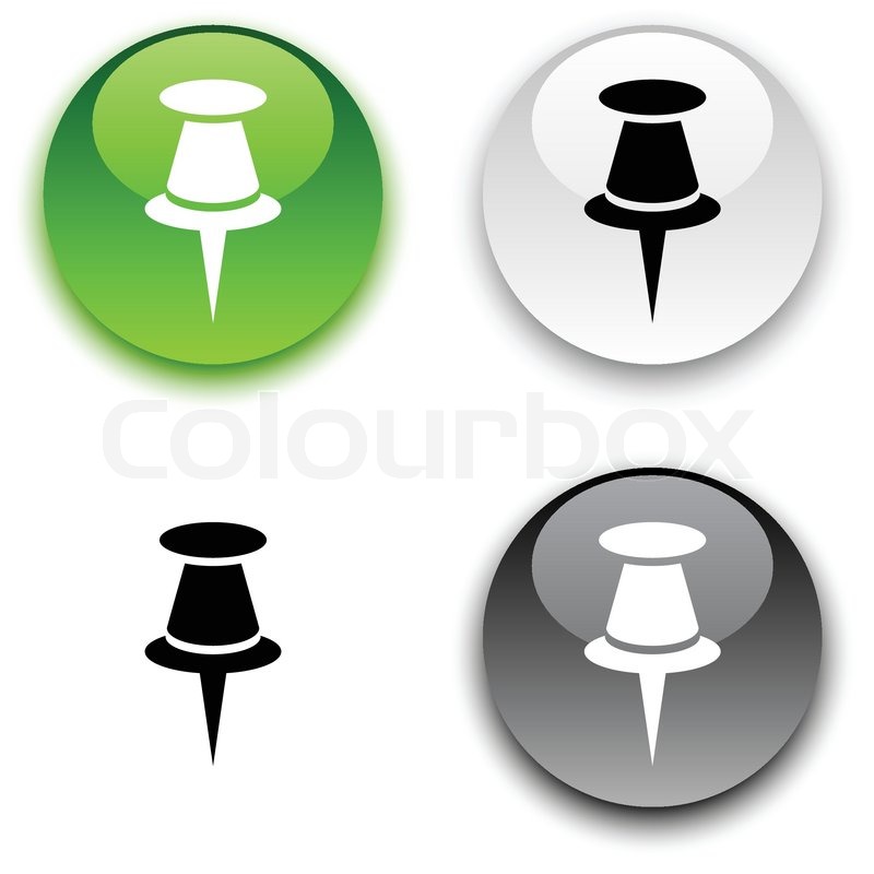 800x800 Drawing Pin Glossy Round Vector Stock Vector Colourbox