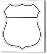 163x186 Line Drawing Of A Blank Route Sign Metal Print