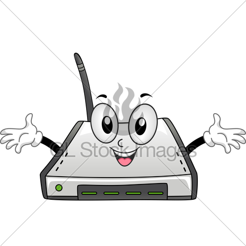 500x500 Mascot Wi Fi Router Gl Stock Images