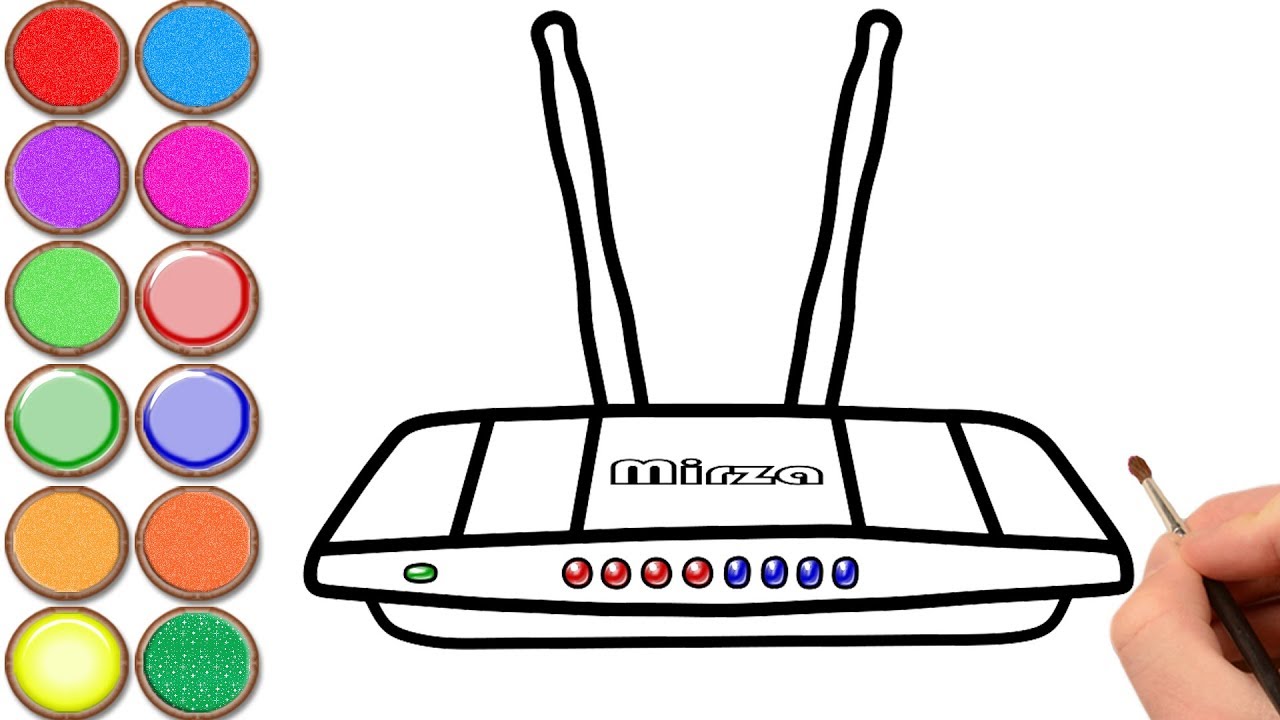 1280x720 Wifi Router Coloring And Drawing Learn Colors For Toddlers Mirza