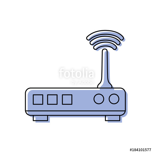 500x500 Color Router Digital Wifi Technology Network Stock Image
