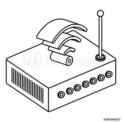 500x500 Router Device Isometric Icon Vector Illustration Design