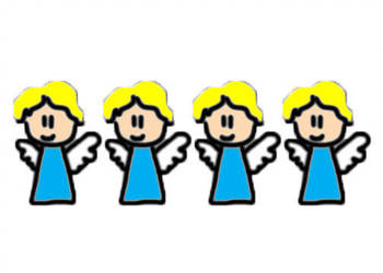 350x250 Cute Angel Row Drawing