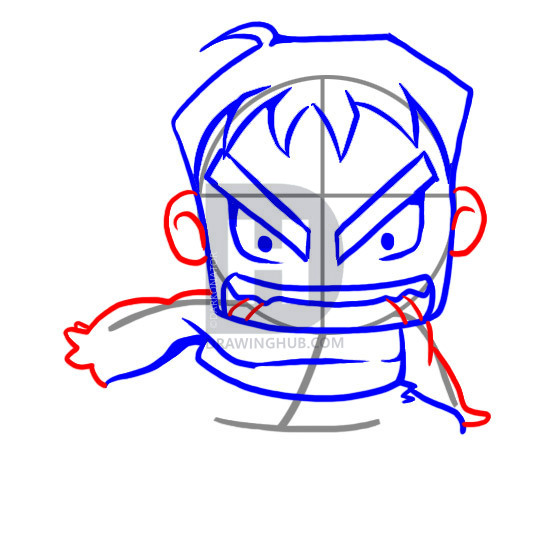 557x552 How To Draw Chibi Hulk, Step