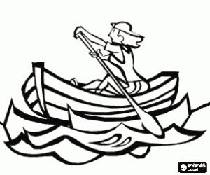 300x250 Rowing In A Boat Coloring