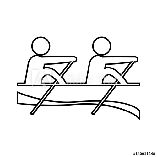 500x500 vector thin line rowing sport icon summer sport activity