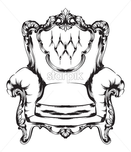 520x600 Baroque Armchair Vector Royal Style Decotations Victorian