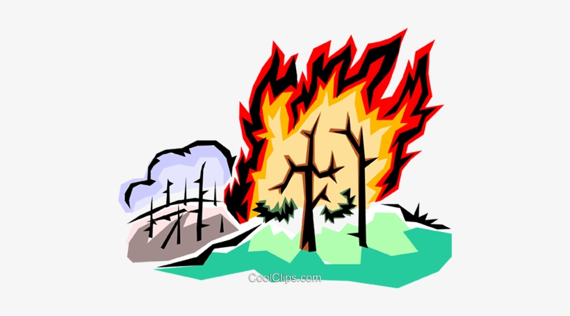 820x455 Forest Fire Royalty Free Vector Clip Art Illustration