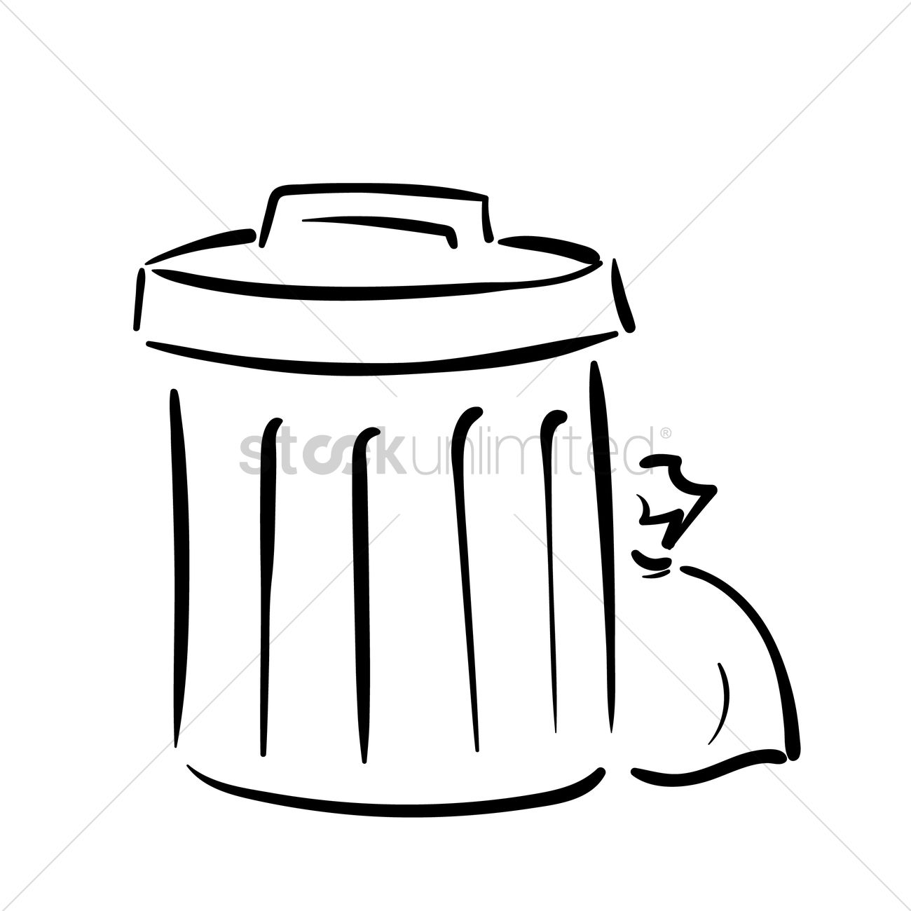 1300x1300 Rubbish Bin Vector Image