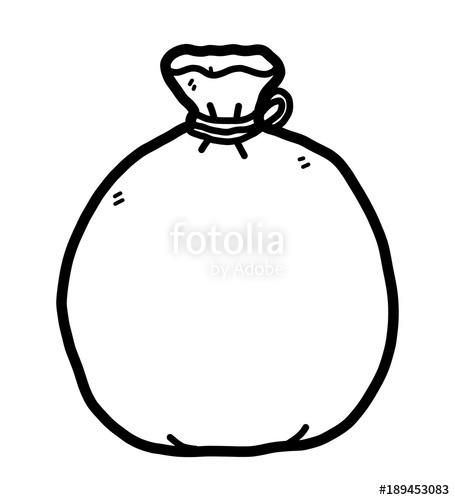 455x500 Garbage Bag Cartoon Vector And Illustration, Black And White