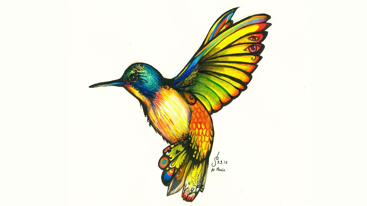 1280x720 Tattoo Hummingbird