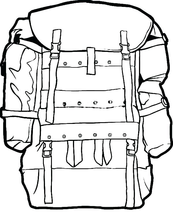 600x760 Backpack Drawing Free Download