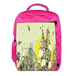 300x300 Eco Friendly Canvas Colorful City Drawing Designer Backpack