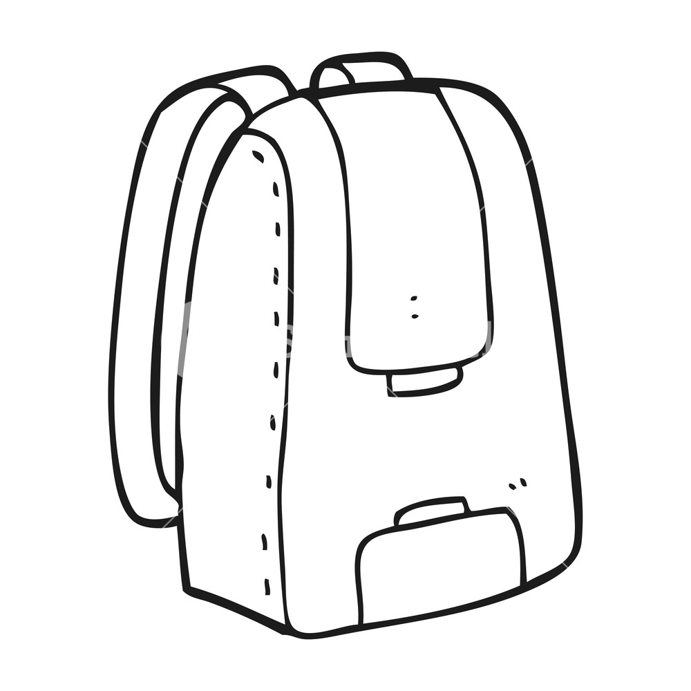 1000x1000 Freehand Drawn Black And White Cartoon Bag Royalty Free Stock