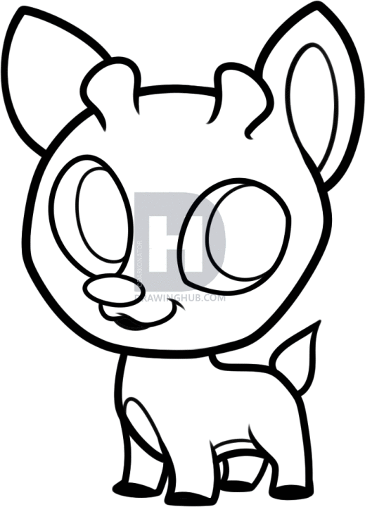 519x720 How To Draw Chibi Rudolph, Step