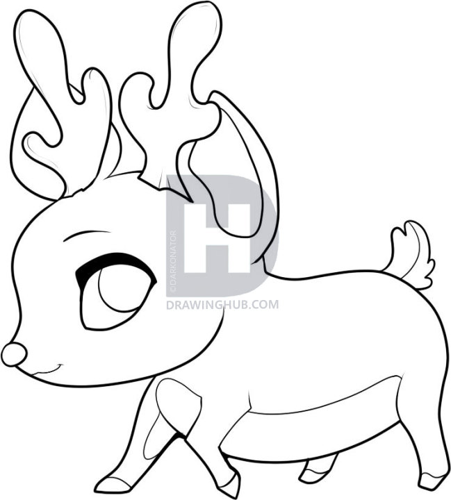 649x720 How To Draw Chibi Rudolph, Step