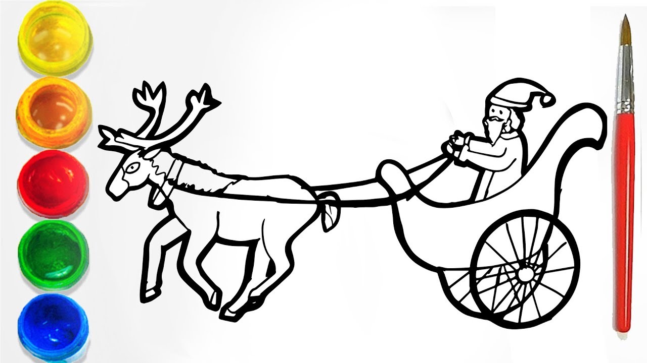 1280x720 How To Draw Santa Claus And Rudolph Christmas Day Drawing