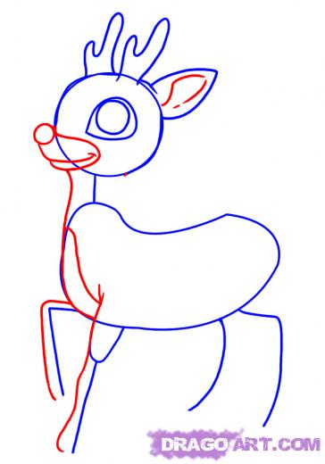 364x520 Step How To Draw Rudolph The Red Nosed Reindeer