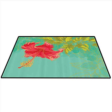 425x425 Watercolor Flower Decor Collection Area Rug Carpet